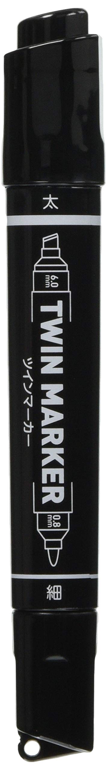 Amazon | サンノート 油性マーカー ツインタイプ(太・細) 1548 黒 2本